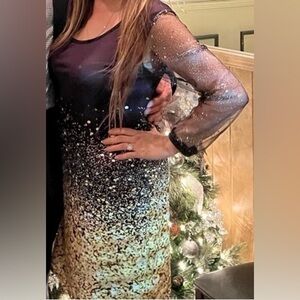 Elegant Holiday Shiny Dress worn once for New Year’s Eve